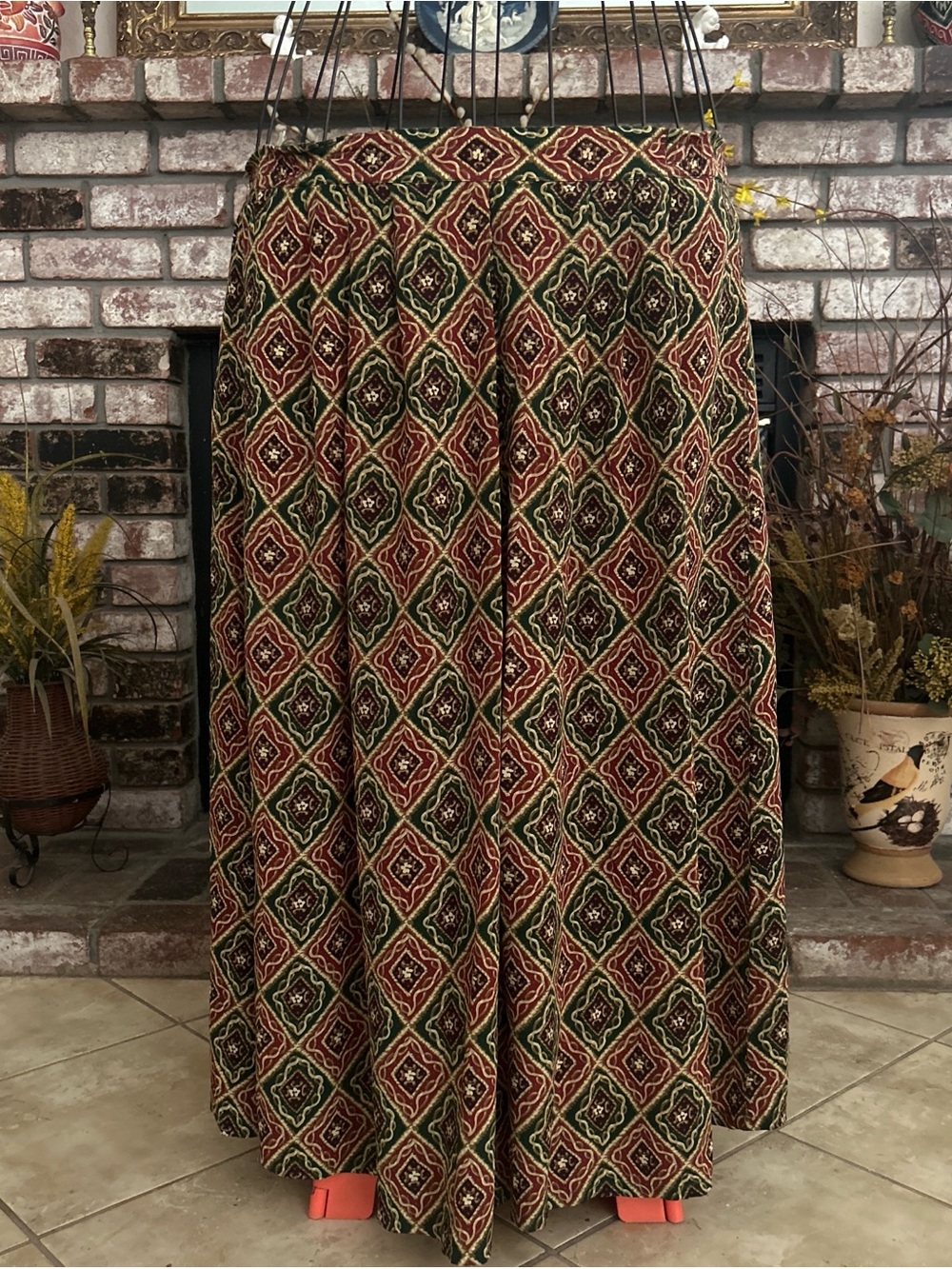 Vintage High Waist Printed A-Line Skirt
